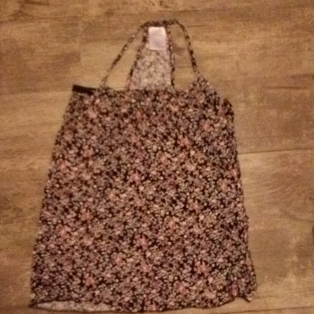 Summer floral black pink and white size medium